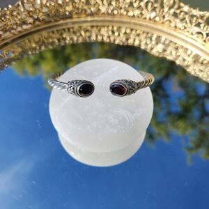 Bali Ornate Women's Braided Garnet Cuff Bracelet ✨️